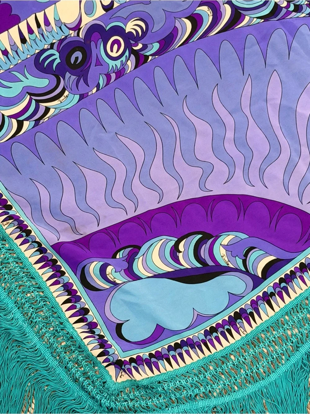 Authentic Vintage 1970s Emilio Pucci Silk Jersey Shawl / Scarf – 55” Square